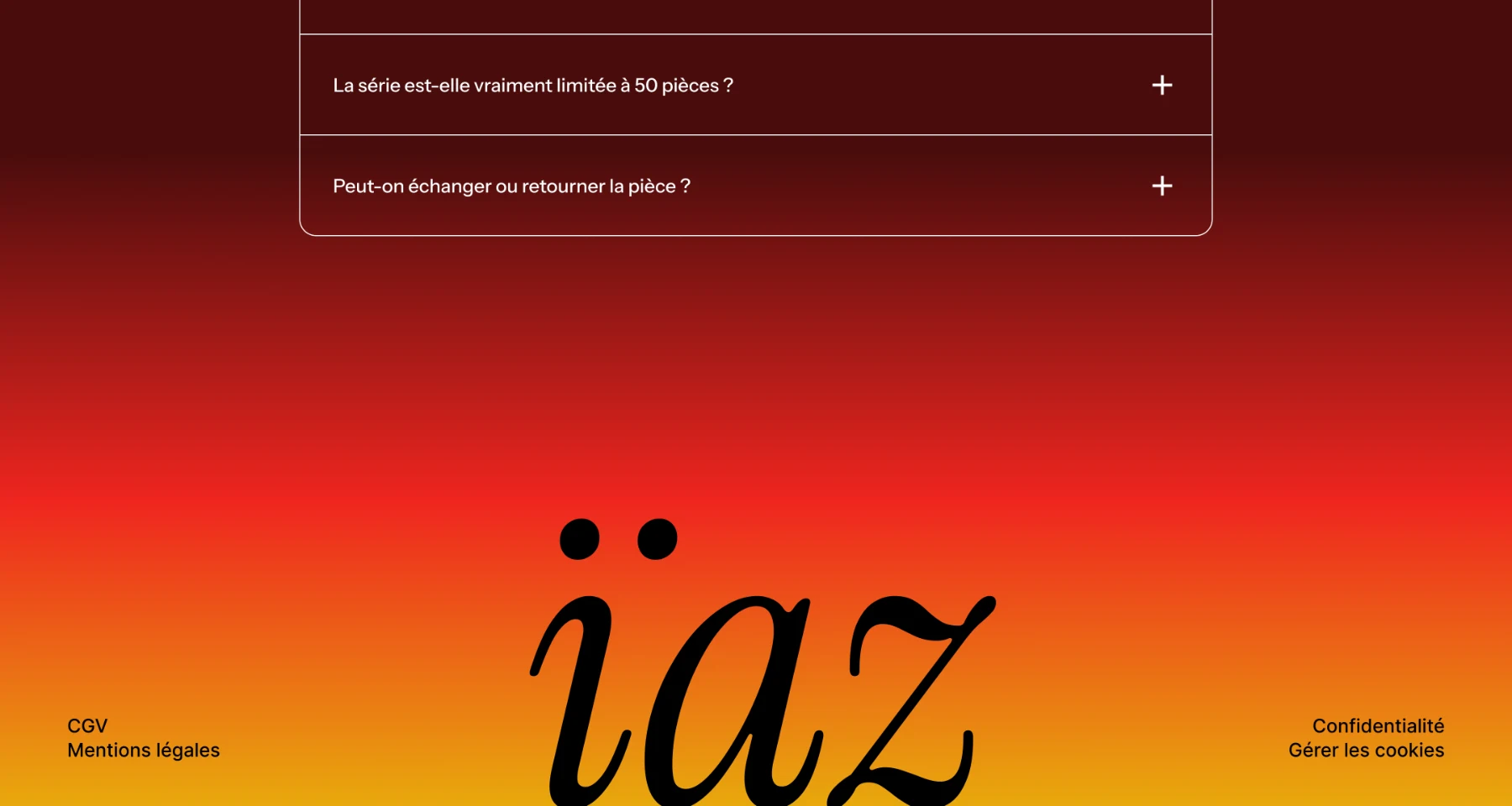 Brand & landing page · ïaz