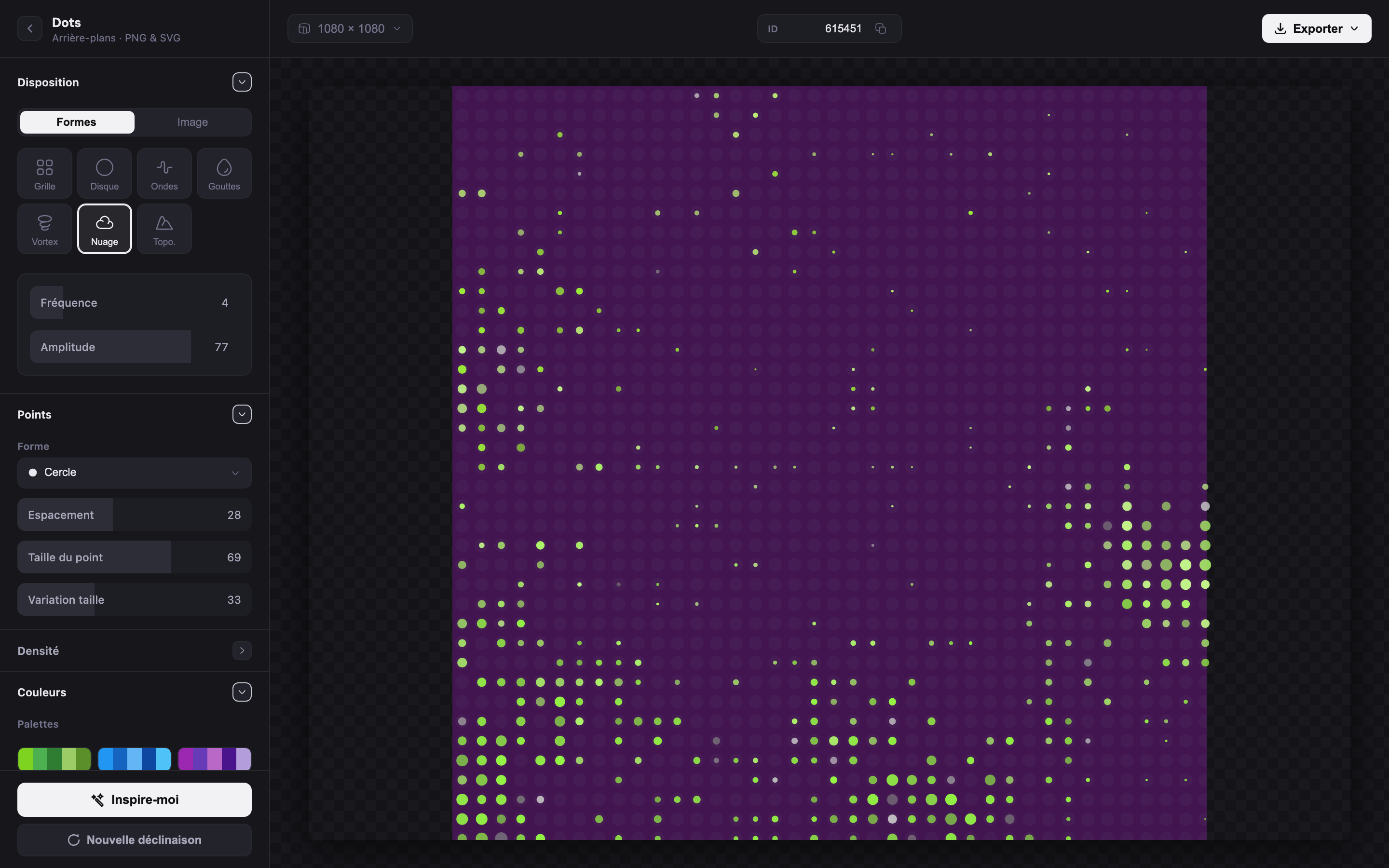 Dots · disposition nuage