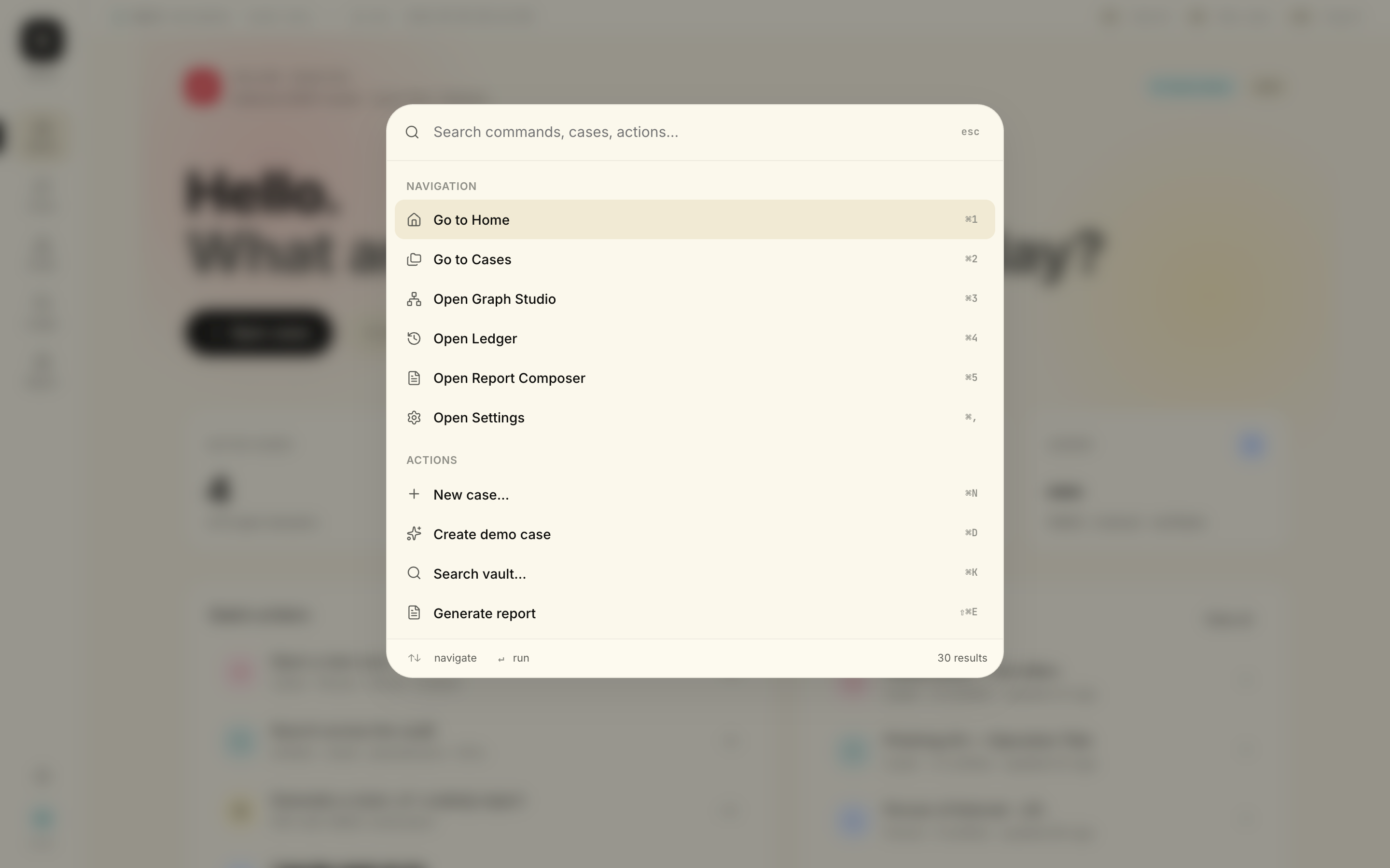 Vellum — Command palette
