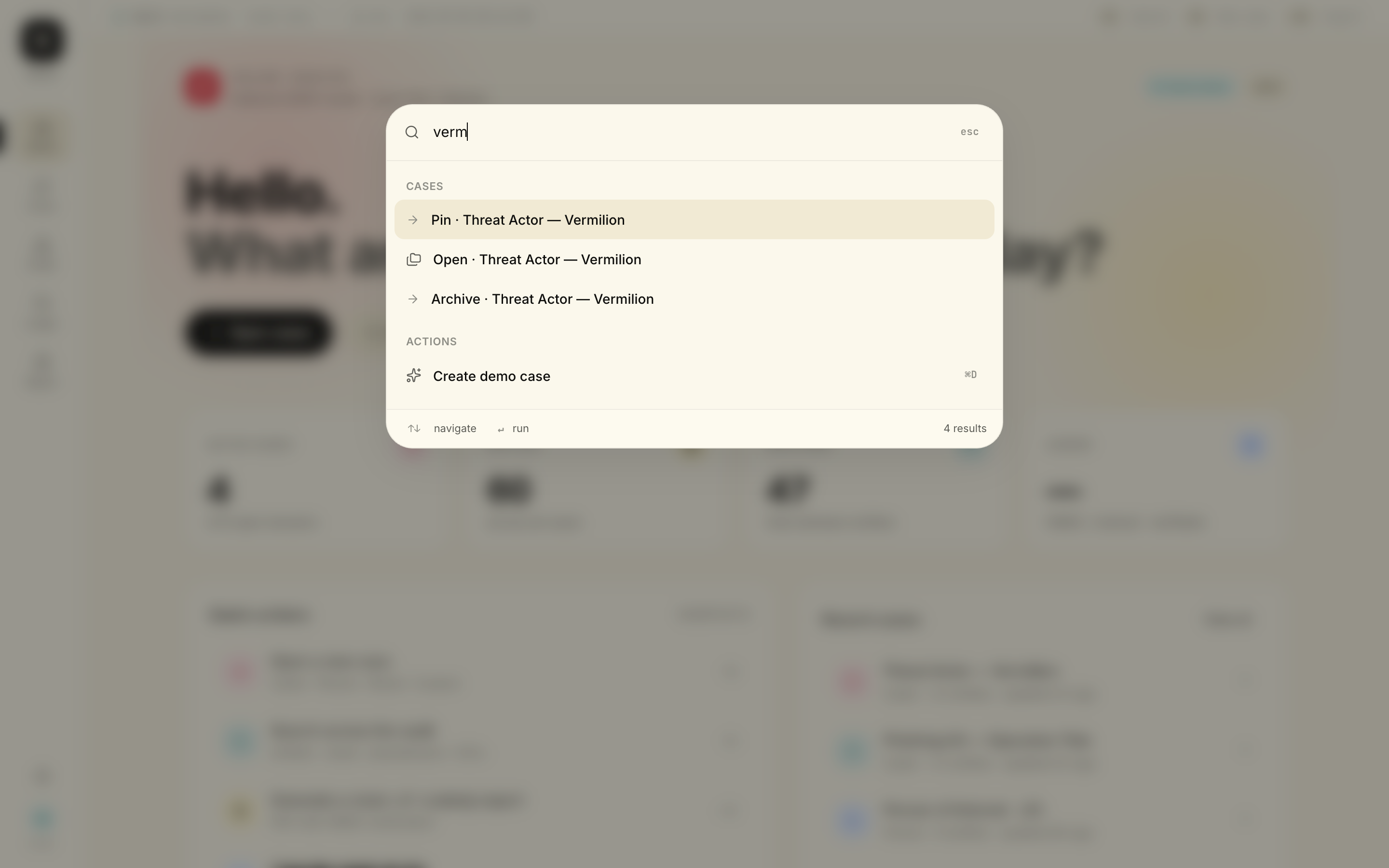 Vellum — Command palette search